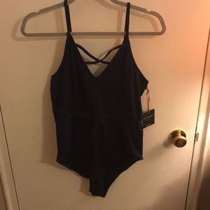 Cynthia Rowley Navy bodysuit